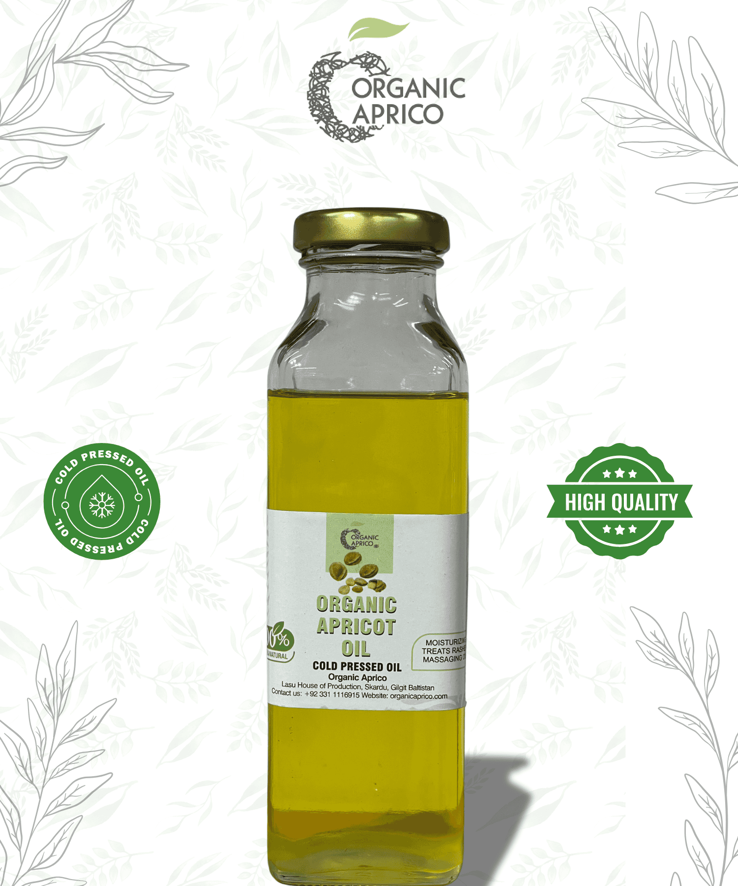 This Pucture show Apricot Oil Cold Pressed by Organic Aprico