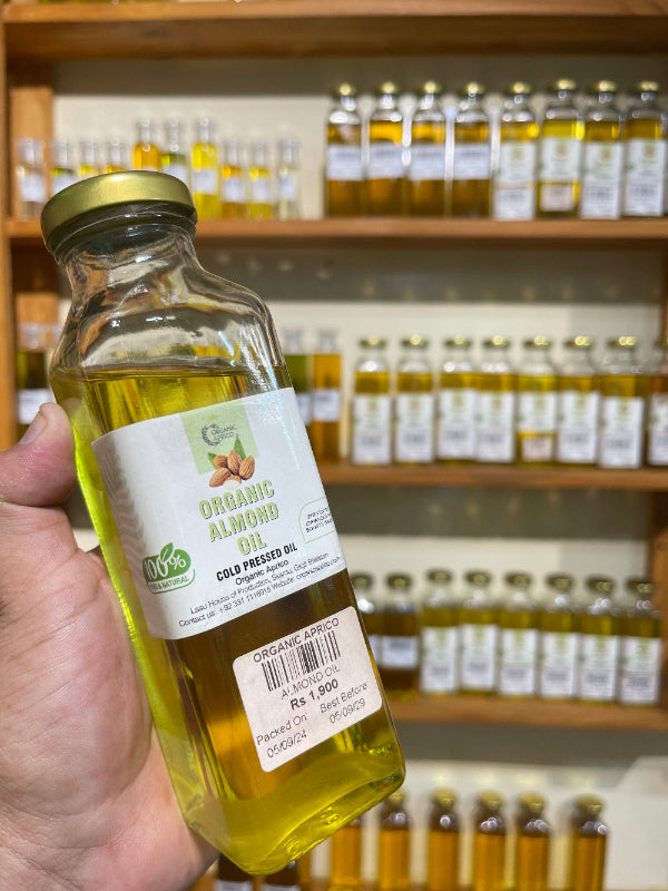 Almond Oil Cold Pressed by Organic Aprico The Price of Almond Oil in Pakistan is 1900 per 250 ML 