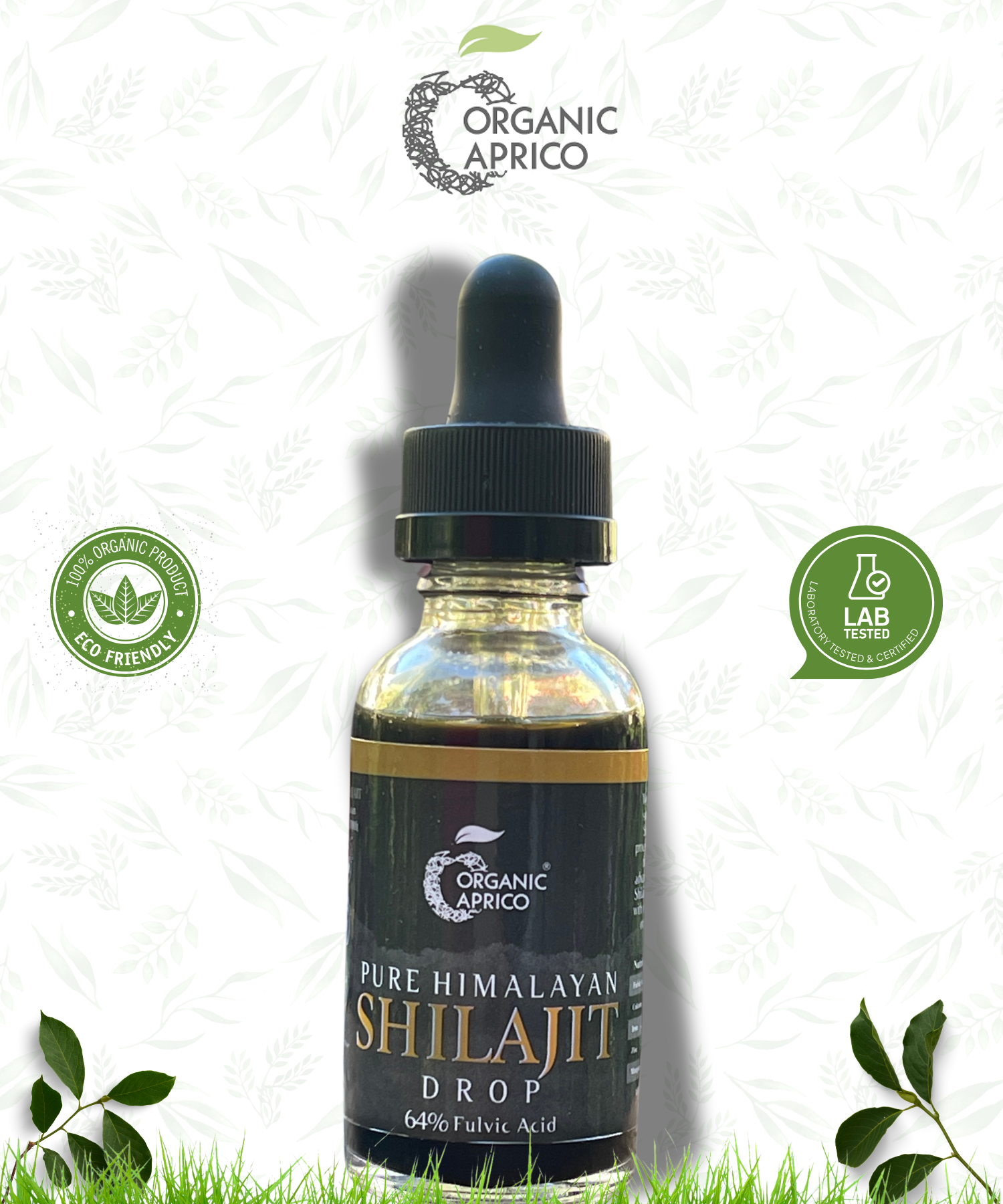 This picture shows a bottle of Shilajit drop filled with Shilajit