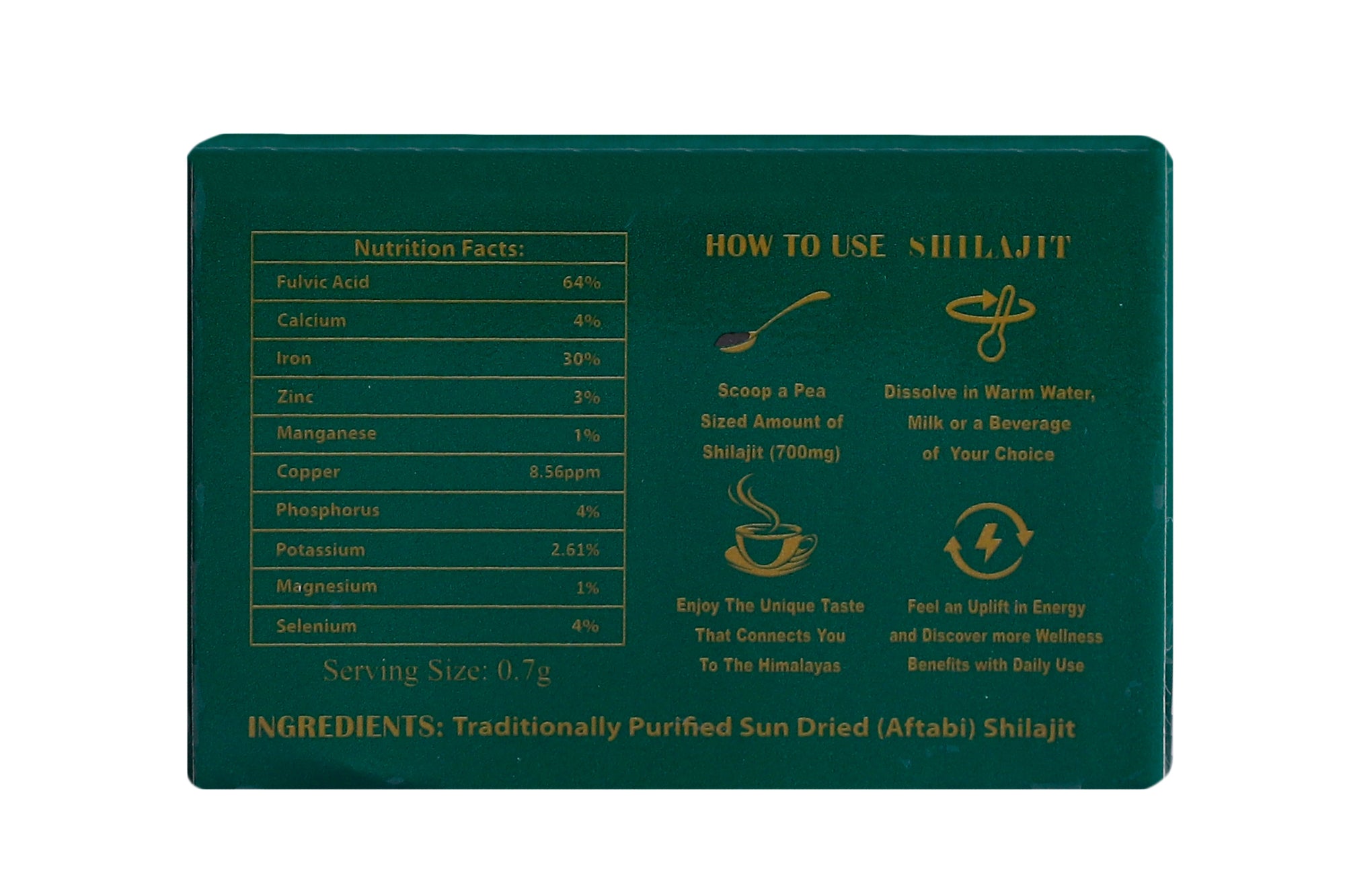 Shilajit Nutrition Facts