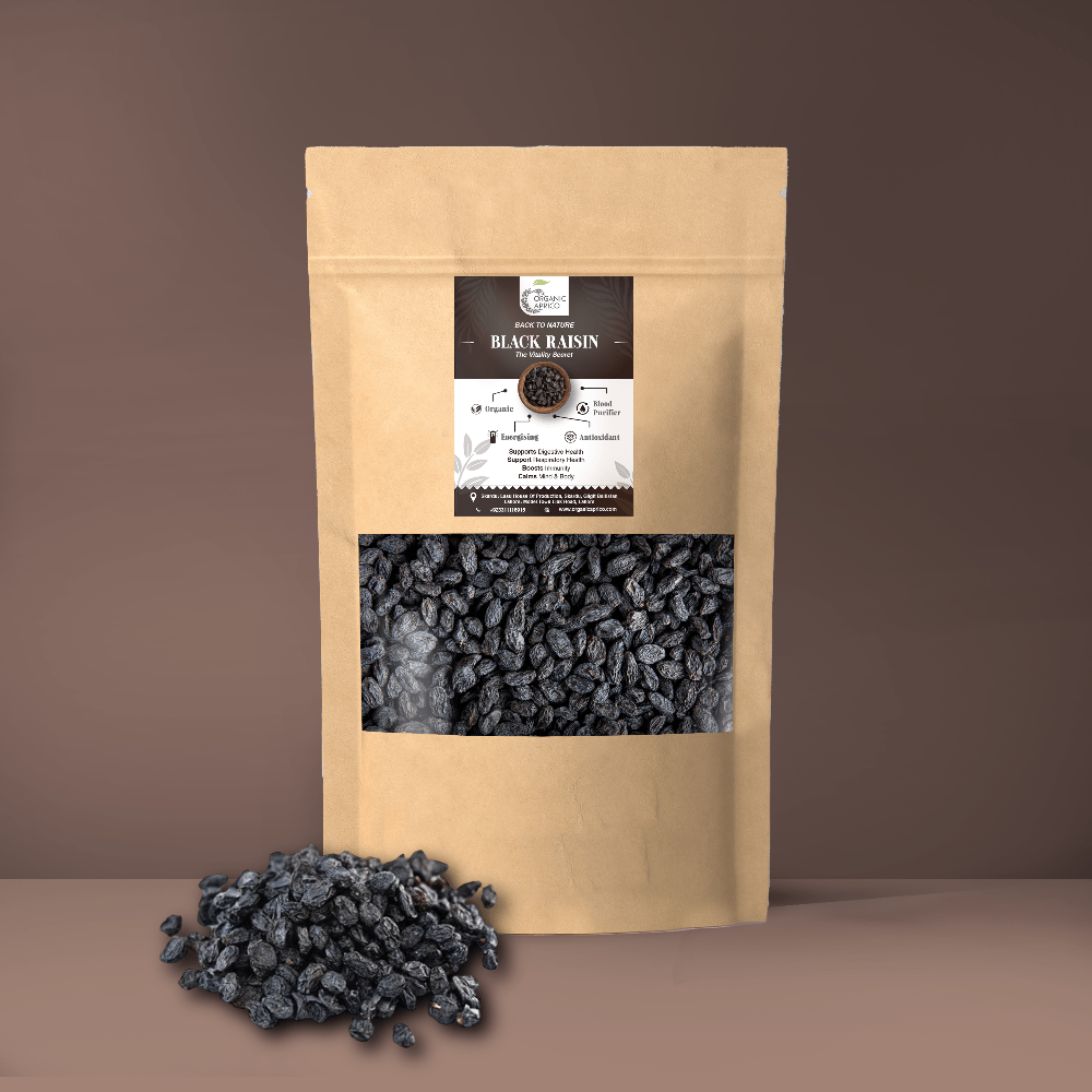 Sun dried black Raisins Mock up