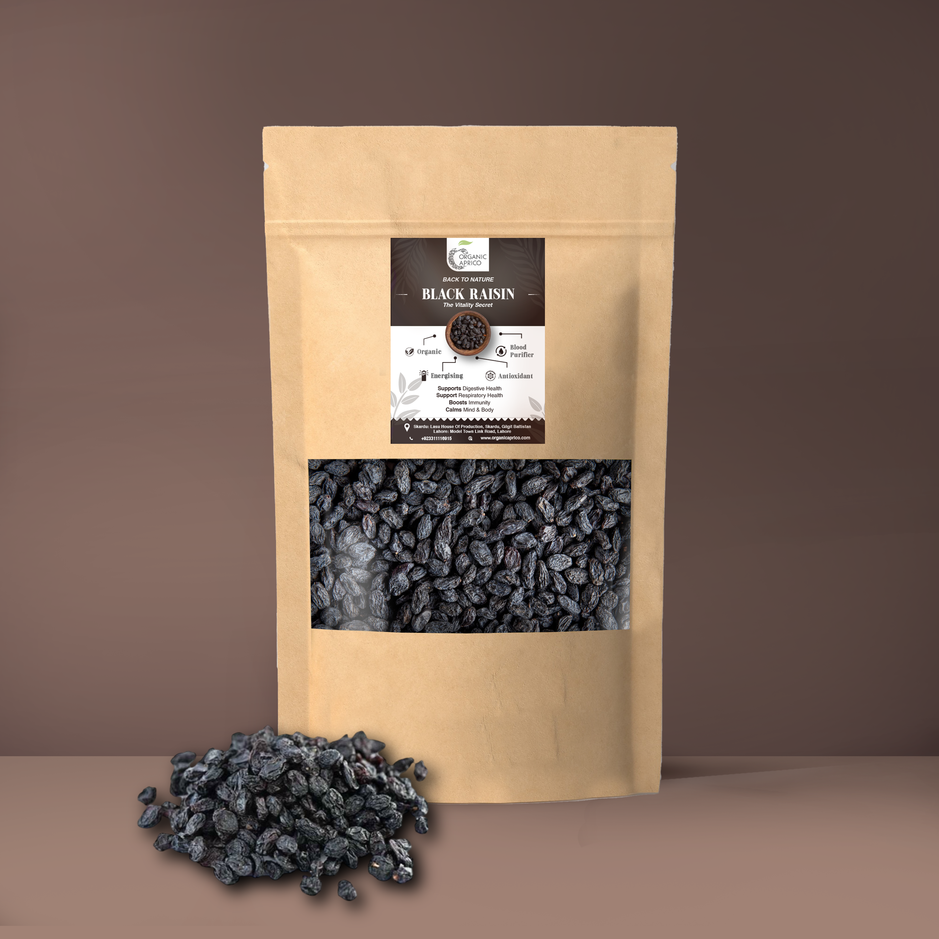 Sun-Dried Black Raisins (100% Organic)