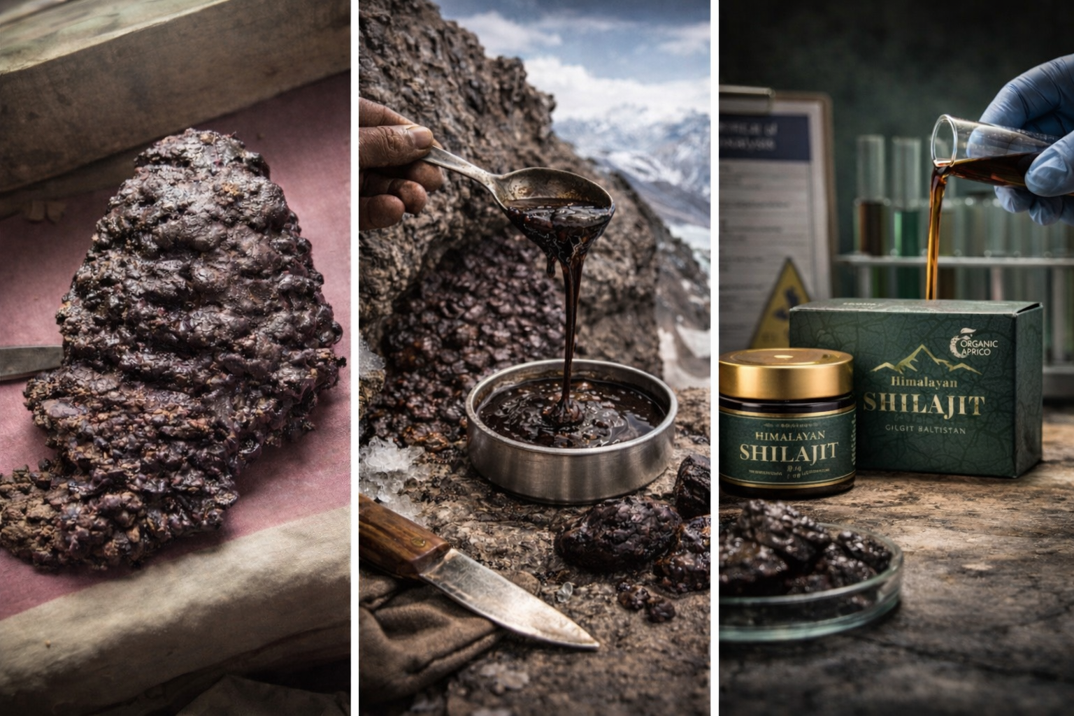 Himalayan mountain and shilajit rocks