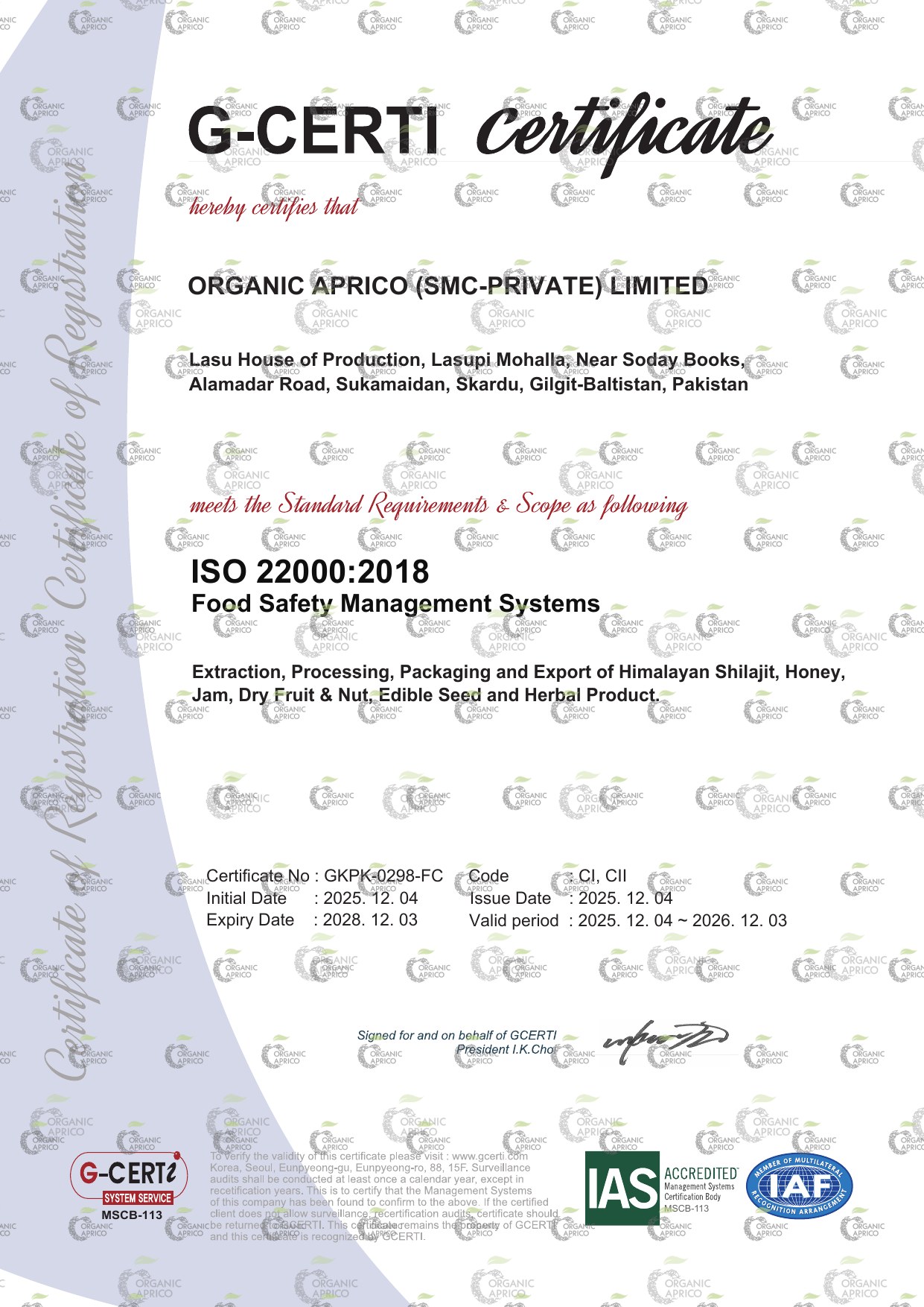 ISO 22000 certification